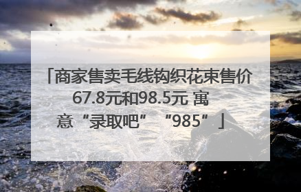 商家售卖毛线钩织花束售价67.8元和98.5元 寓意“录取吧”“985”