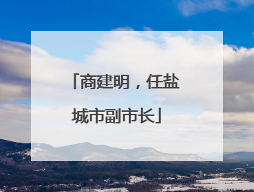 商建明，任盐城市副市长