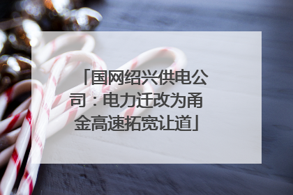 国网绍兴供电公司：电力迁改为甬金高速拓宽让道