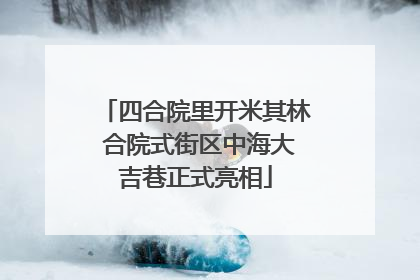 四合院里开米其林 合院式街区中海大吉巷正式亮相