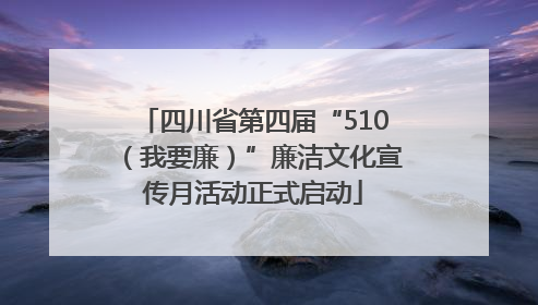 四川省第四届“510（我要廉）”廉洁文化宣传月活动正式启动