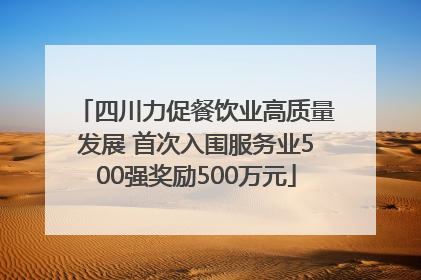 四川力促餐饮业高质量发展 首次入围服务业500强奖励500万元