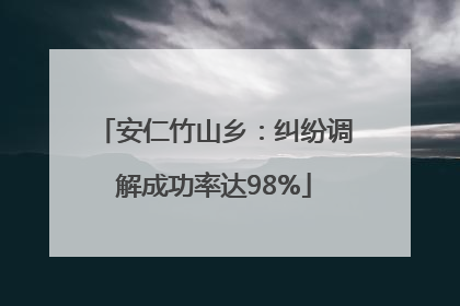 安仁竹山乡：纠纷调解成功率达98%