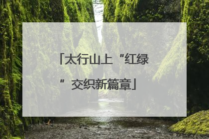 太行山上“红绿”交织新篇章