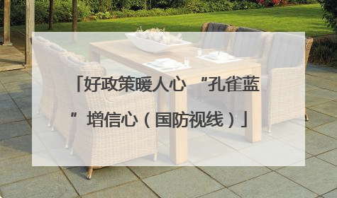 好政策暖人心 “孔雀蓝”增信心（国防视线）