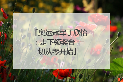 奥运冠军丁欣怡：走下领奖台 一切从零开始