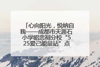 心向阳光，悦纳自我——成都市天涯石小学昭忠祠分校“525爱己能量站”点亮孩子心灵之旅