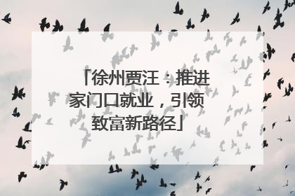 徐州贾汪：推进家门口就业，引领致富新路径