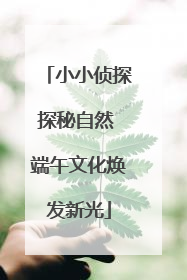 小小侦探探秘自然 端午文化焕发新光