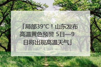 局部39℃！山东发布高温黄色预警 5日—9日将出现高温天气
