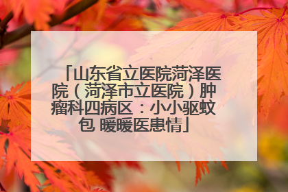 山东省立医院菏泽医院（菏泽市立医院）肿瘤科四病区：小小驱蚊包 暖暖医患情