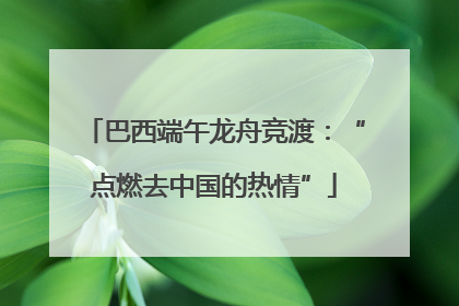 巴西端午龙舟竞渡：“点燃去中国的热情”