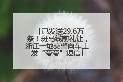 已发送29.6万条！斑马线前礼让，浙江一地交警向车主发“夸夸”短信