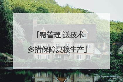帮管理 送技术 多措保障夏粮生产