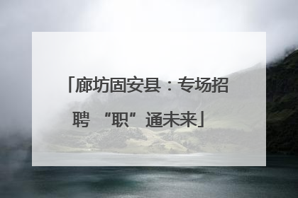 廊坊固安县：专场招聘 “职”通未来