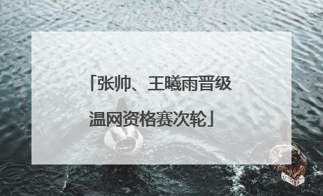 张帅、王曦雨晋级温网资格赛次轮