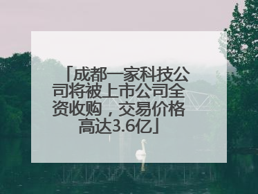 成都一家科技公司将被上市公司全资收购，交易价格高达3.6亿