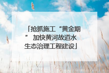 抢抓施工“黄金期” 加快黄河故道水生态治理工程建设