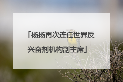 杨扬再次连任世界反兴奋剂机构副主席