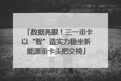 数据亮眼！三一重卡以“智”造实力稳坐新能源重卡头把交椅