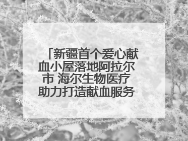 新疆首个爱心献血小屋落地阿拉尔市 海尔生物医疗助力打造献血服务新模式