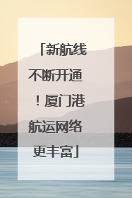 新航线不断开通！厦门港航运网络更丰富