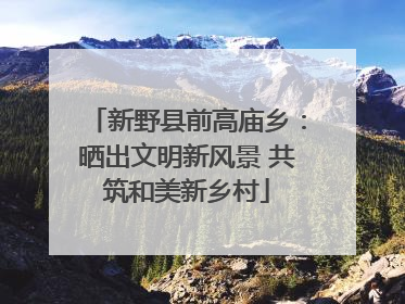 新野县前高庙乡：晒出文明新风景 共筑和美新乡村
