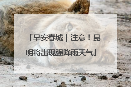 早安春城｜注意！昆明将出现强降雨天气