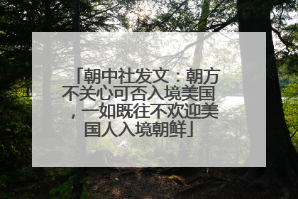 朝中社发文：朝方不关心可否入境美国，一如既往不欢迎美国人入境朝鲜