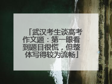 武汉考生谈高考作文题：第一眼看到题目很慌，但整体写得较为流畅