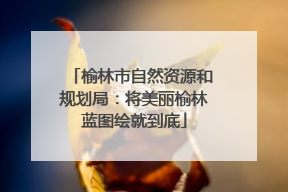 榆林市自然资源和规划局：将美丽榆林蓝图绘就到底