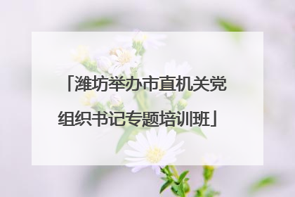 潍坊举办市直机关党组织书记专题培训班