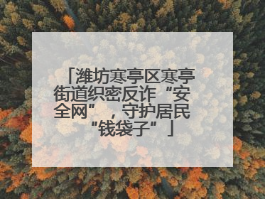 潍坊寒亭区寒亭街道织密反诈“安全网”，守护居民“钱袋子”
