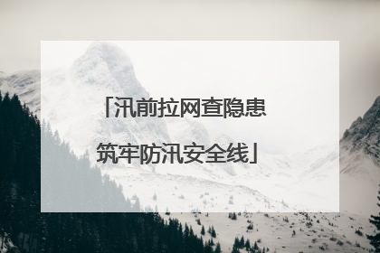 汛前拉网查隐患 筑牢防汛安全线