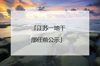 江苏一地干部任前公示