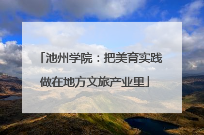 池州学院：把美育实践做在地方文旅产业里