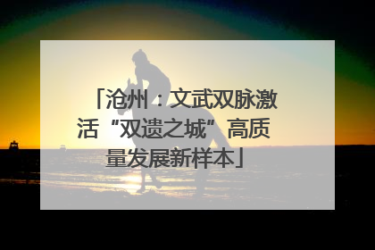 沧州：文武双脉激活“双遗之城”高质量发展新样本