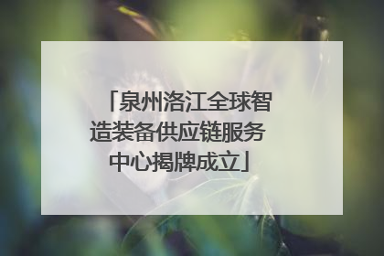 泉州洛江全球智造装备供应链服务中心揭牌成立