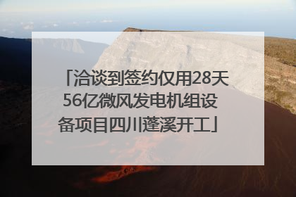 洽谈到签约仅用28天 56亿微风发电机组设备项目四川蓬溪开工