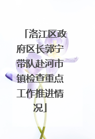 洛江区政府区长郭宁带队赴河市镇检查重点工作推进情况