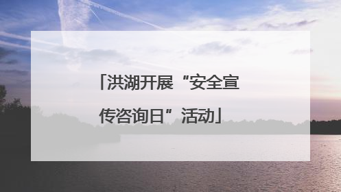 洪湖开展“安全宣传咨询日”活动
