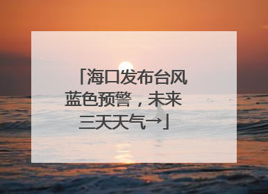 海口发布台风蓝色预警，未来三天天气→