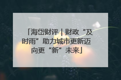 海岱财评｜财政“及时雨”助力城市更新迈向更“新”未来