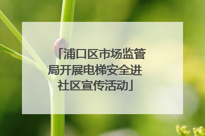 浦口区市场监管局开展电梯安全进社区宣传活动