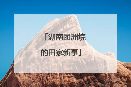 湖南团洲垸的田家新事