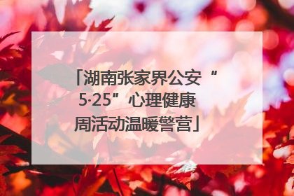 湖南张家界公安“5·25”心理健康周活动温暖警营