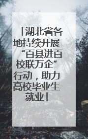 湖北省各地持续开展“百县进百校联万企”行动，助力高校毕业生就业