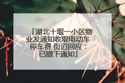湖北十堰一小区物业发通知收取电动车停车费 街道回应：已撤下通知