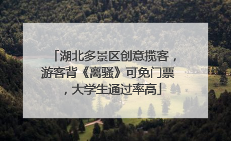 湖北多景区创意揽客，游客背《离骚》可免门票，大学生通过率高