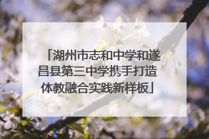 湖州市志和中学和遂昌县第三中学携手打造体教融合实践新样板